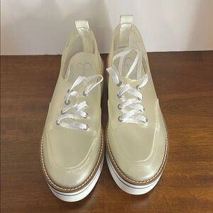 Jessica Simpson Cream Lace-Up Sneakers